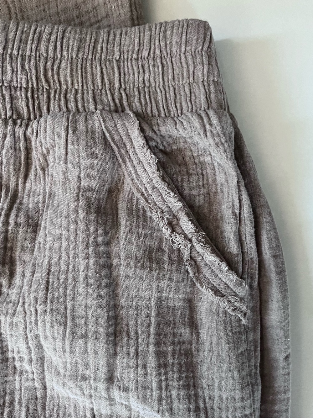 Stone Cotton Gauze Wide Leg Pants - Picture 2 of 5